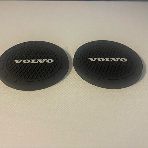 Volvo Car Cup Coasters in Black set of 2 NWT - Picture 5 of 6